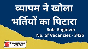 MPPEB (Vyapam) Sub- Engineer Notification | No. of Vacancies - 3435