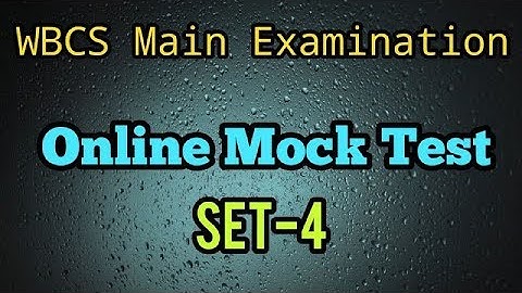 WBCS Main Online Mock Test: Set- 4