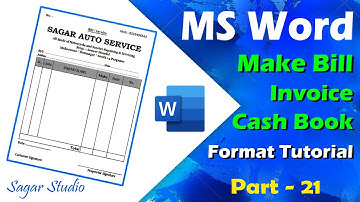 How to Make Bill / Invoice / Cash Book Format Tutorial by MS Word step by step