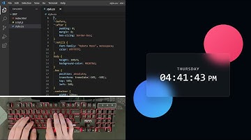 ASMR Programming - Glassmorphism Clock using Html CSS and Javascript - No Talking