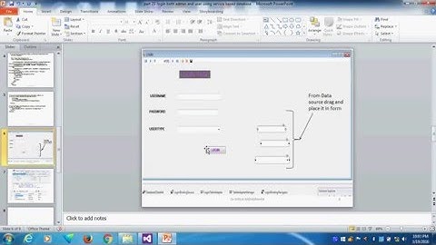 part25 login admin and user using service based dbase