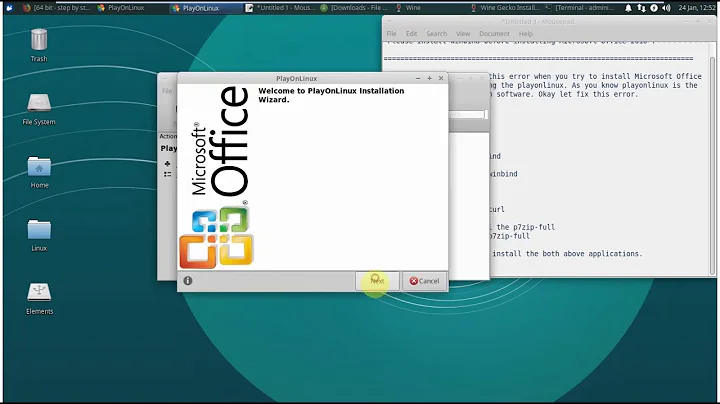 How to resolve Install winbind before installing Microsoft office 2010 in PlayonLinux
