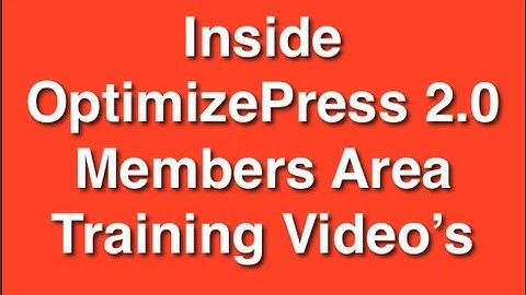OptimizePress2 Members Area: Members Area Video From OptimizePress2