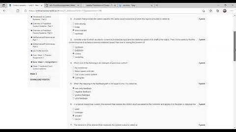 control system  week 1 assignment solution #NPTEL