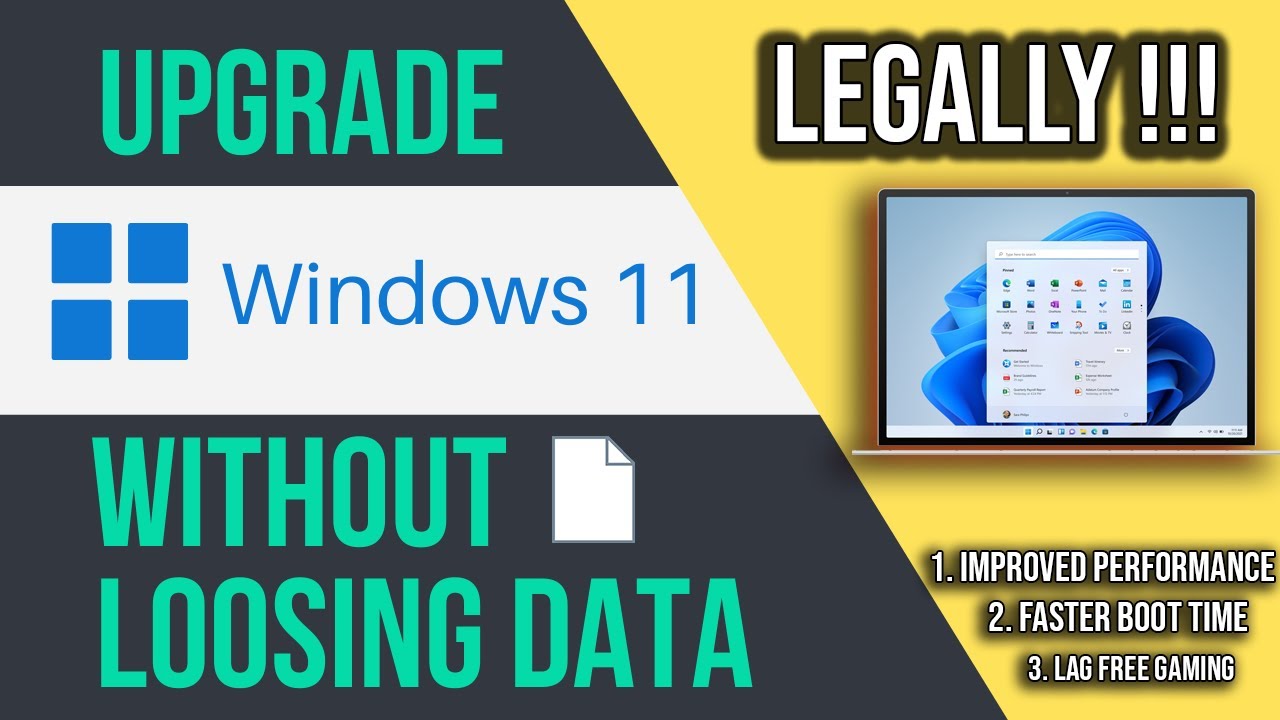 How to Upgrade Windows 10 to Windows 11 without losing data (Legally ...