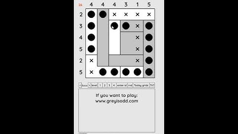 Grey is Odd - Today grids. Solution level 1 6X6 dated 07-17-2024 #logicpuzzles #logicgames  #games