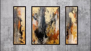 Abstract Acrylic Painting using Gold Leaf Technique | Commission Paintings | Modern Wall Art