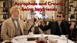 Aziraphale and Crowley being boyfriends for almost 17 minutes