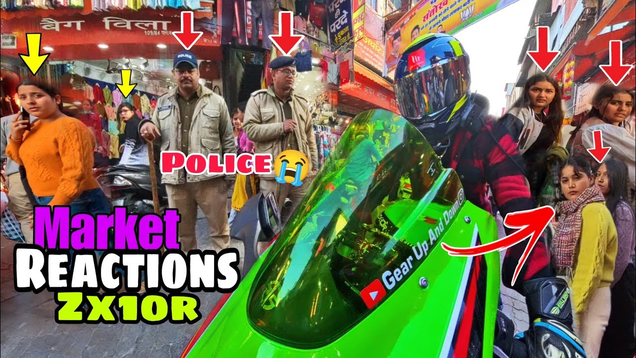 Loud Zx10r Exhaust Shocks Dehradun Market 😱 || Cute College Girls Reaction to Kawasaki Zx10r 😍