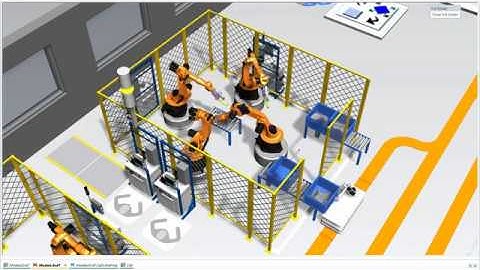 VIRTUITY | Digital Twin Robotized Cells Searching Bottleneck & Increase Throughput- Plant Simulation