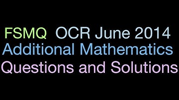 FSMQ Additional Mathematics OCR June 2014 Past Paper.