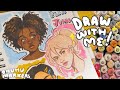 ✿ draw with me - trying out OHUHU alcohol markers for the first time