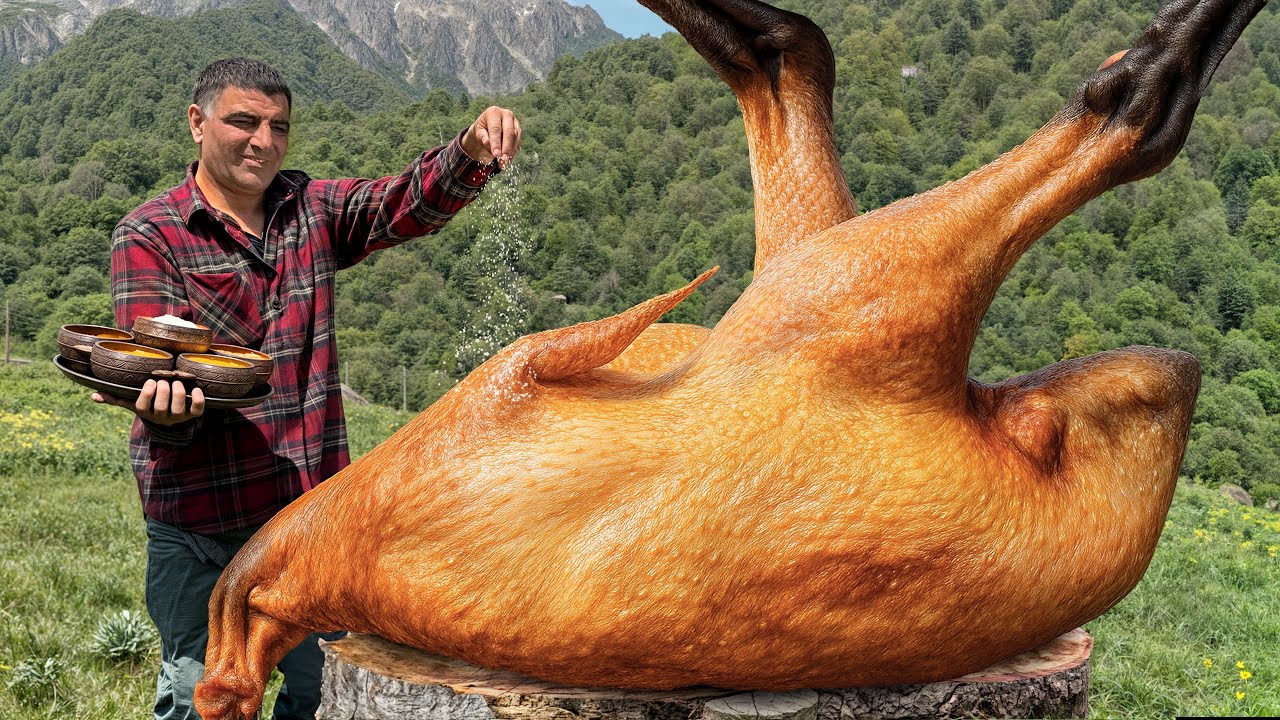 ¡Horneamos un avestruz gigante en un tandur subterráneo! Un sabor y método de cocción únicos