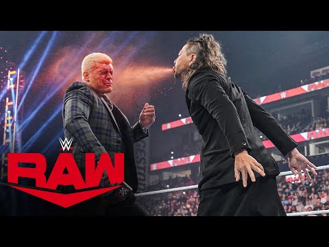 Nakamura sprays Rhodes with mist after Royal Rumble announcement: Raw highlights, Nov. 27, 2023
