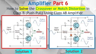 Amplifier #6. Fix Class B Crossover Distortion: Class AB Push-Pull Amplifier (High Efficiency!)