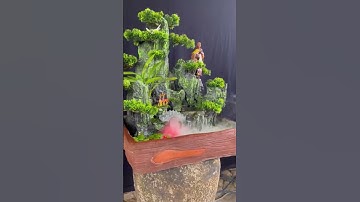 thầy Thích Minh Tuệ tiểu cảnh hồ cá nhỏ có thác nước cực đẹp