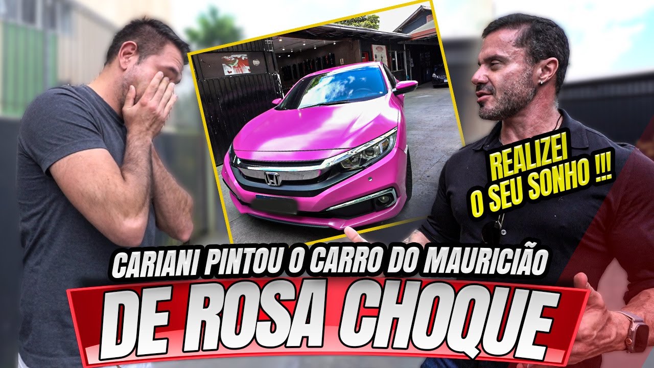 mauriciÃo em choque cariani pintou o carro dele de rosa youtube