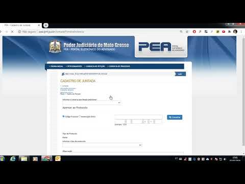 PEA  - Portal Eletrônico do Advogado - Como protocolar em processos físicos pela internet.