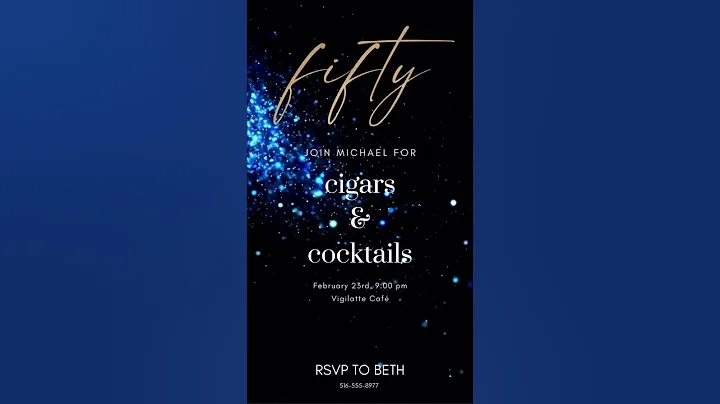 Mens 50th birthday video invitation