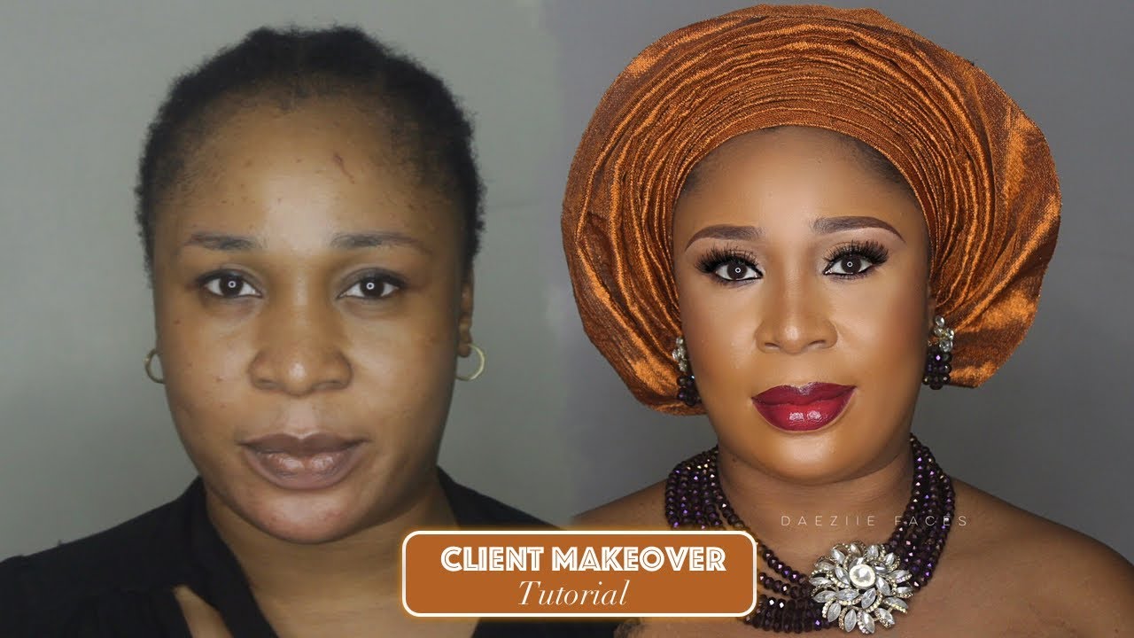 CLIENT MAKEUP AND GELE TRANSFORMATION NIGERIAN TRADITIONAL WEDDING