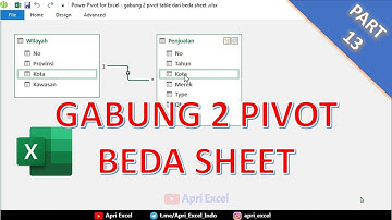 13. Cara menggabungkan 2 pivot table dari beberapa sheet