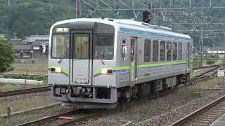【4K】井原鉄道　普通列車IRT355形気動車　IRT355-05　清音駅到着