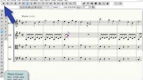 Entering Notes in the Violin Staves - Simple Entry Using a MIDI Keyboard