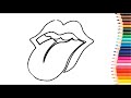 Como desenhar a BOCA Simbolo dos Rolling Stones - passo a passo 