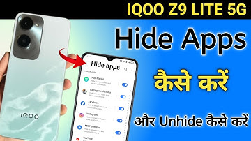 How to hide apps in Iqoo z9 lite 5g / Iqoo z9 lite 5g app hide / app hide setting
