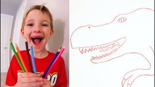 Father & Son HOW TO DRAW: T-Rex!