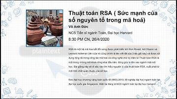 Mật mã RSA và vẻ đẹp của số nguyên tố.