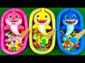 Satisfying asmr l magic bathtubs with rainbow kinetic sand mms  skittles candy mixing cutting