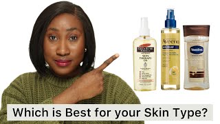 Vaseline Cocoa Radiant Body Oil vs Palmers Skin Therapy Oil vs Aveeno Skin Relief Body Oil Spray