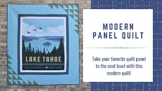 How to make a Modern Panel Quilt-quick &amp; easy, using your favorite quilt panel, great for beginners!