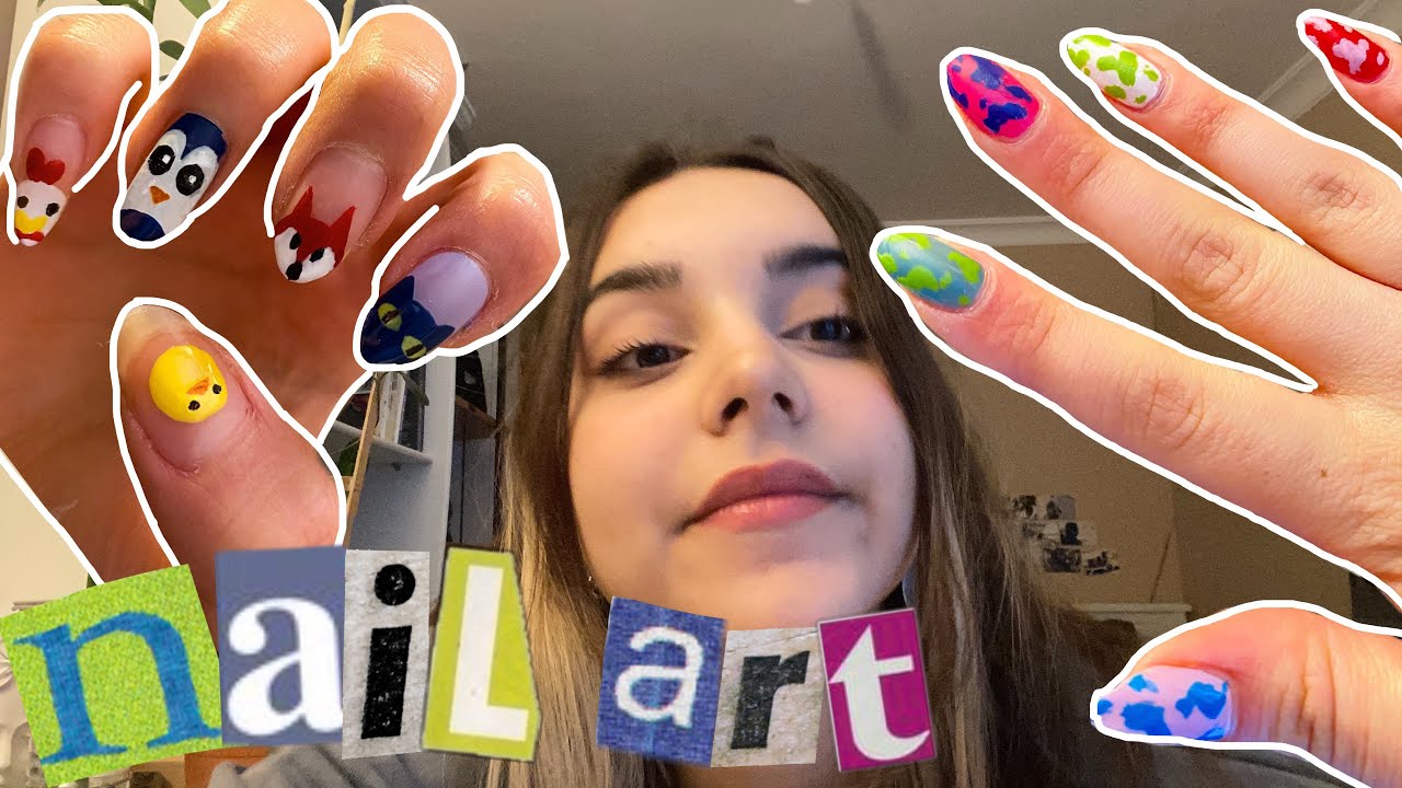 pinterest indie nail art fikirlerini denedim✨🐸🍄 - YouTube