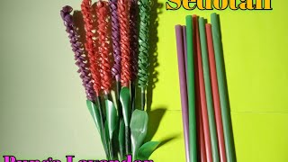 Kerajinan Membuat Bunga Lavender Dari Sedotan Diy..