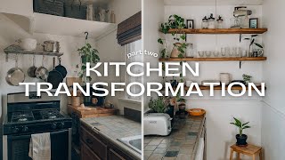 BEFORE + AFTER | Complete Kitchen Makeover & Tour (Small Space, Renter Friendly, Shelf Styling)