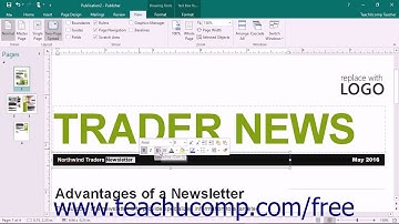 Publisher 2016 Tutorial The Mini Toolbar Microsoft Training