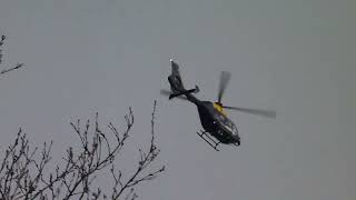 Police helicopter flying overhead GREAT SOUND