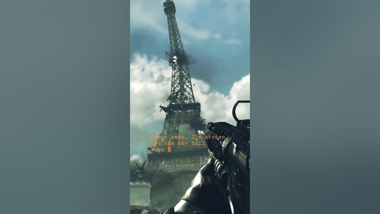 Skyfall Adele x Call of Duty Modern Warfare. Eiffel Tower falling. #skyfall #music #youtubeshorts