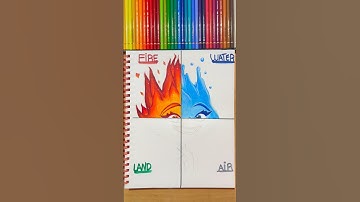 Drawing EMBER as different elements! 🔥💧🍃💨(Part 2) #shorts