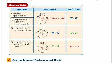 Geometry: 11.2 Arcs and Chords Help Video
