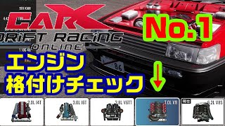 【CarX】扱いやすいNo.1エンジンが判明しました！それぞれの特性を要チェック