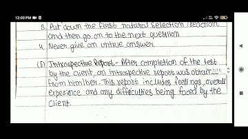 SCT (Sentence completion tests) / BAPCH practical /3rd year students