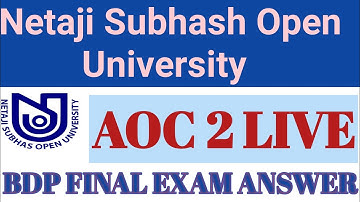 NSOU AOC 2 FINAL EXAM ANSWER ll BDP 3rd Year Live Online Exam ll