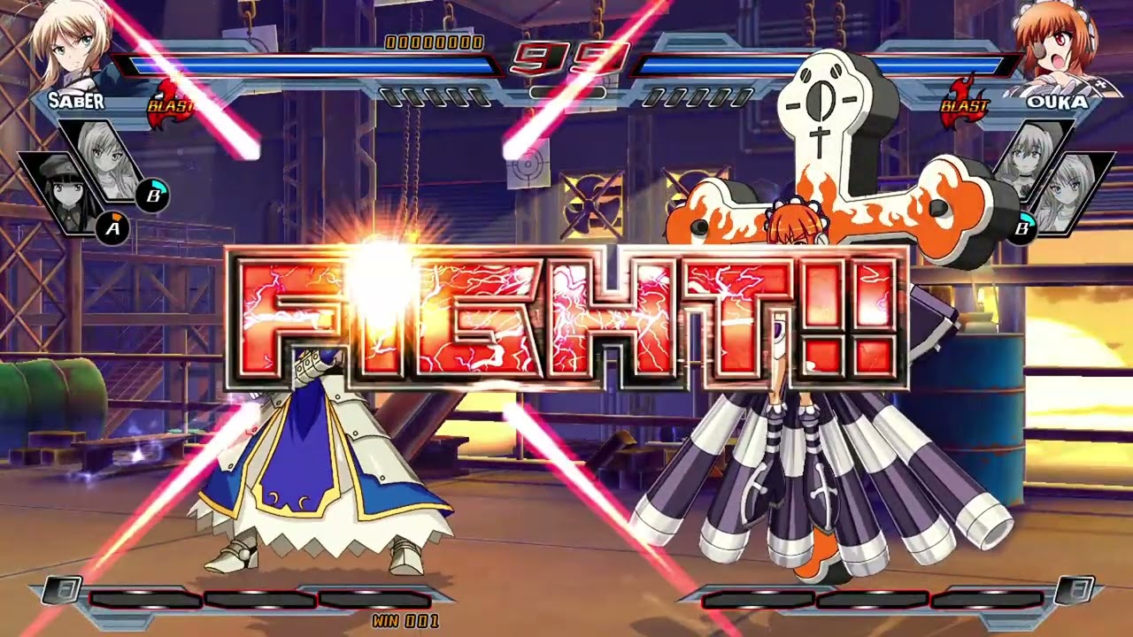 Nitroplus Blasterz Heroines Infinite Duel Modo Versus Saber VS Ouka