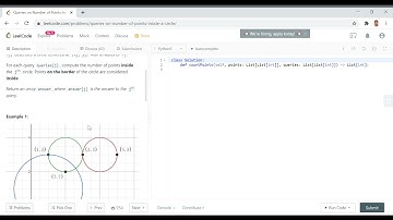 LeetCode 1828: Queries on Number of Points Inside a Circle: Python Medium