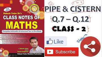 RAKESH YADAV CLASS NOTES VIDEO PIPE AND CISTERN FOR SSC CGL CPO 2018