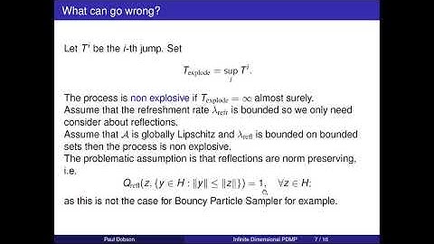 Paul Dobson – Infinite Dimensional Piecewise Deterministic Markov Processes