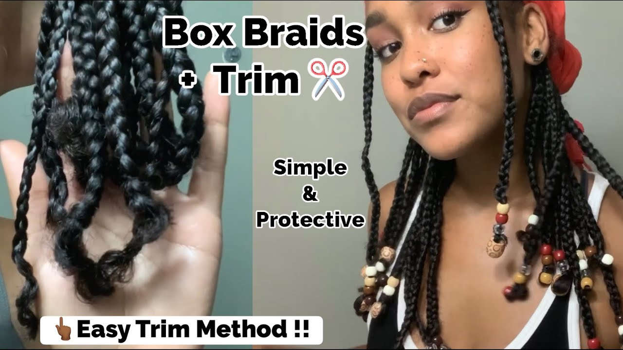 I Use Braided Trim Method to Cut my OWN Hair !  Cute Simple & Protective Style
